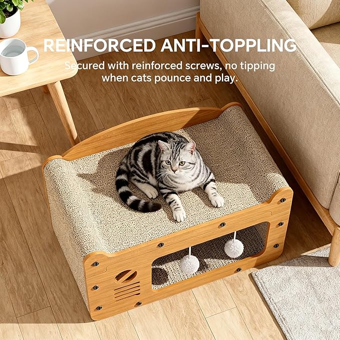 Cat Scratcher House, 2-in-1 Cardboard Cat House - Image 3