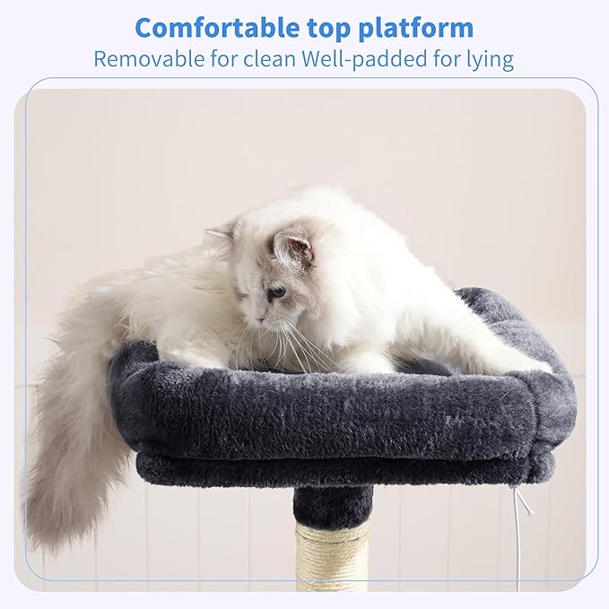 Heybly Cat Tree with Toy, Cat Tower condo - Image 2