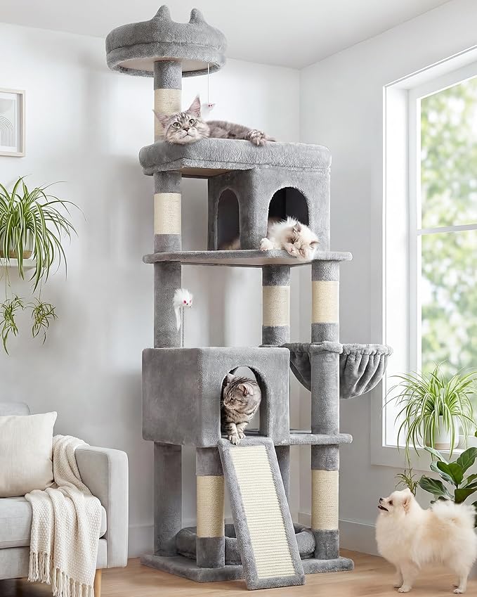 Globlazer Heavy Duty Cat Trees for Large Cats, Sturdy 72in Maine Coon Cat Tree by Globlazer