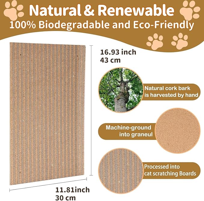 Natural Cork Cat Scratcher Boards - Image 2