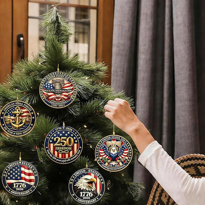6 Pcs 250 Years Anniversary United States Hanging Ornament Acrylic Round Shaped - Image 4