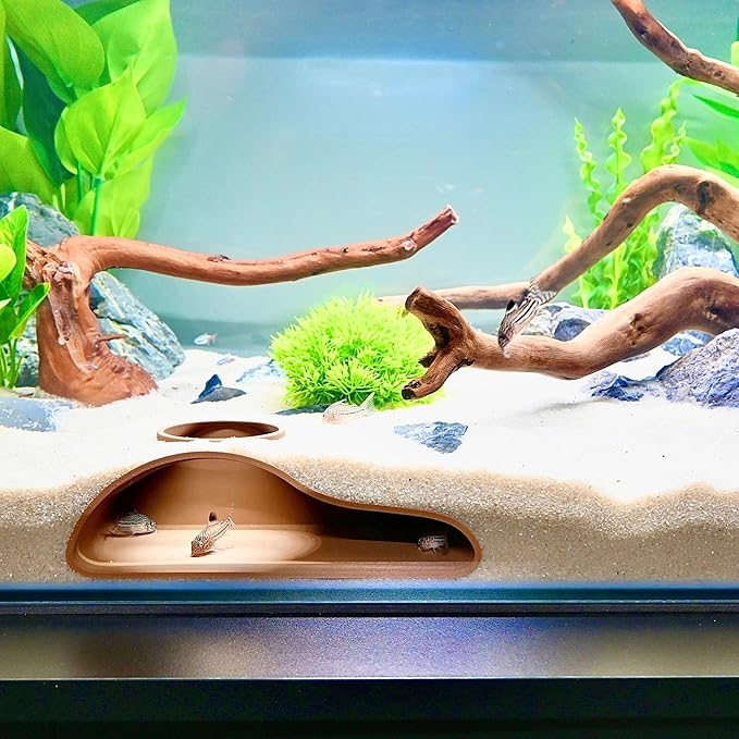 Lucky Critter Aquarium Underground Tunnel Cave Natural Curve | Viewing Fish & - Image 6