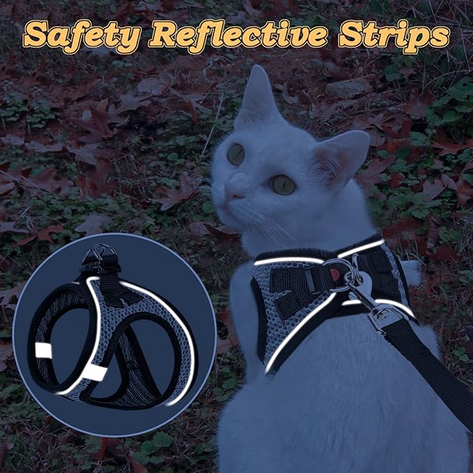 Cat Harness and Leash for Walking Escape Proof, Adjustable Kitten Vest Harness - Image 5