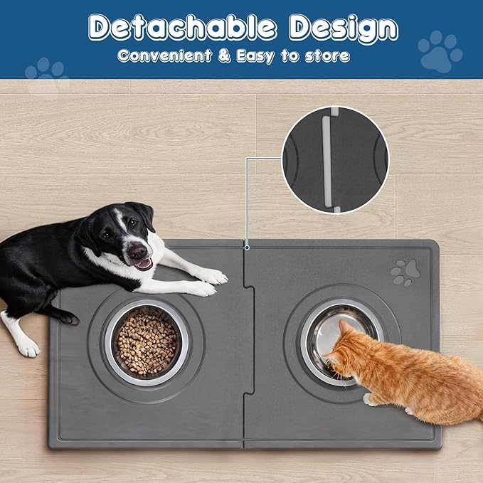Stone Dog & Cat Food Mat, Diatomaceous Pet Feeding Mat - Image 3