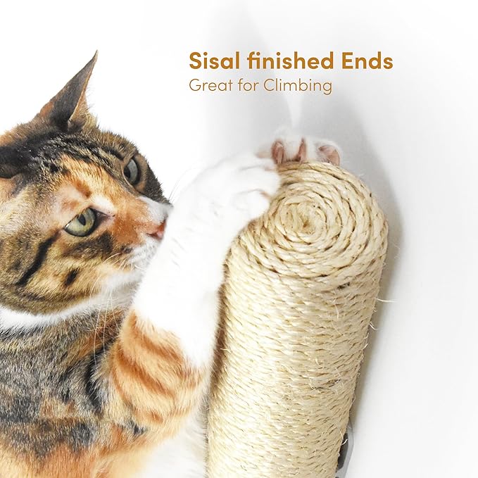 xympo 18" Compact Wall Mounted Cat Scratcher, Sisal Scratching Post - Image 4