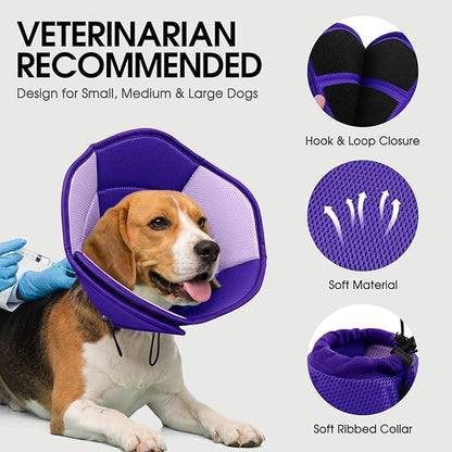 Dog Cone - Soft Cone for Dogs to Stop Licking, Pet E-Collar Alternative After - Image 3
