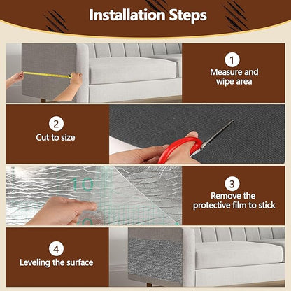 Cat Scratch Furniture Protector, 78.7"x15.8" Self Adhesive Cat Scratch Mat Pad - Image 7