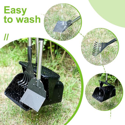 Pooper Scooper Large Swivel Bin & Rake & Spade - Image 5