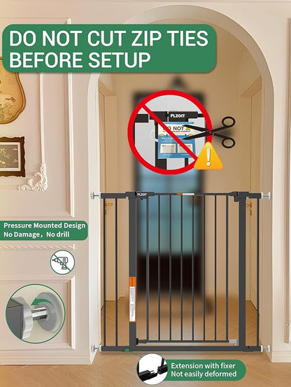 29.5-40.5" Baby Gate for Stairs, Dog Gate for Doorways, Walk Thru Auto Close - Image 9