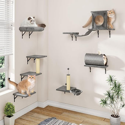 7-in-1 Cat Wall Shelves, Space-Saving Wall Mounted Cat Shelves, Cat Climbing - Image 2