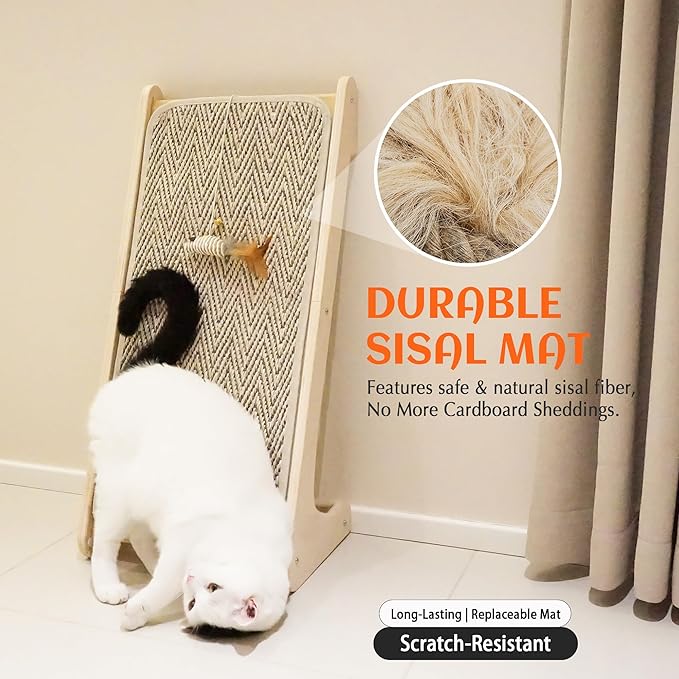 PETKARAY Cat Scratcher, Sisal Scratching Ramp, L Shape Cat Scratch Pad - Image 5
