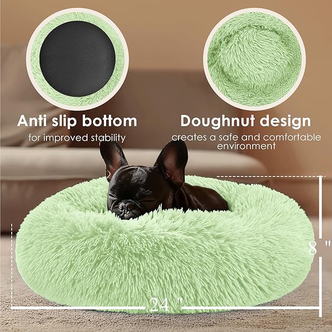 Dogs Bed for Small Dogs, Anti-Anxiety Washable Round Bed - Image 3