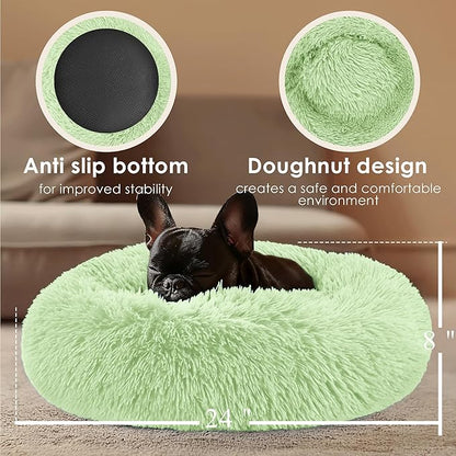Dogs Bed for Small Dogs, Anti-Anxiety Washable Round Bed - Image 3