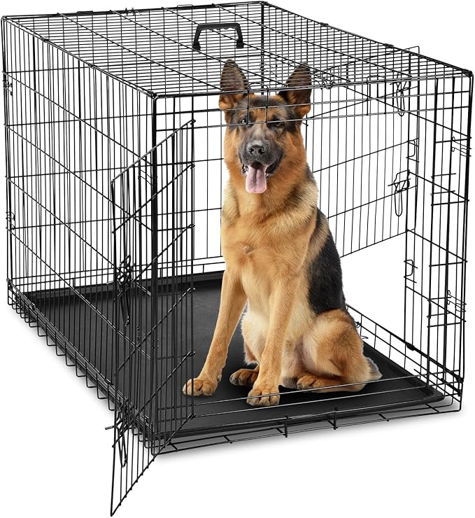 DUMOS Dog Crate, 42 Inch Large Double Door Dog Cage by DumosLifestyle