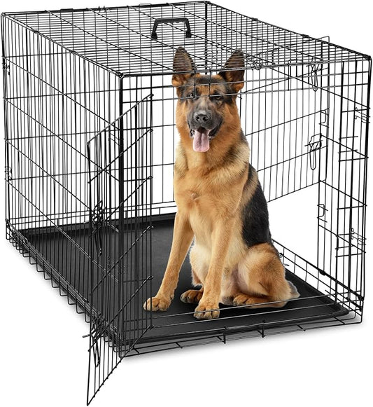 DUMOS Dog Crate, 42 Inch Large Double Door Dog Cage by DumosLifestyle