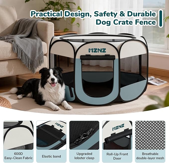 Dog Playpen, Portable Puppy Pet Crate Indoors - Image 7