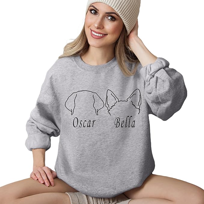 Custom Dog Mom Shirt Personalized Dog Ears Sweatshirt - Image 6