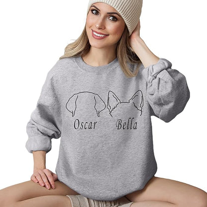 Custom Dog Mom Shirt Personalized Dog Ears Sweatshirt - Image 6
