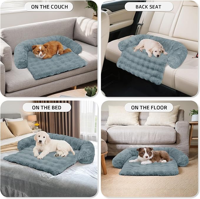 GGIB Dog Couch Cover Calming Plush Dog Bed Mat - Image 6