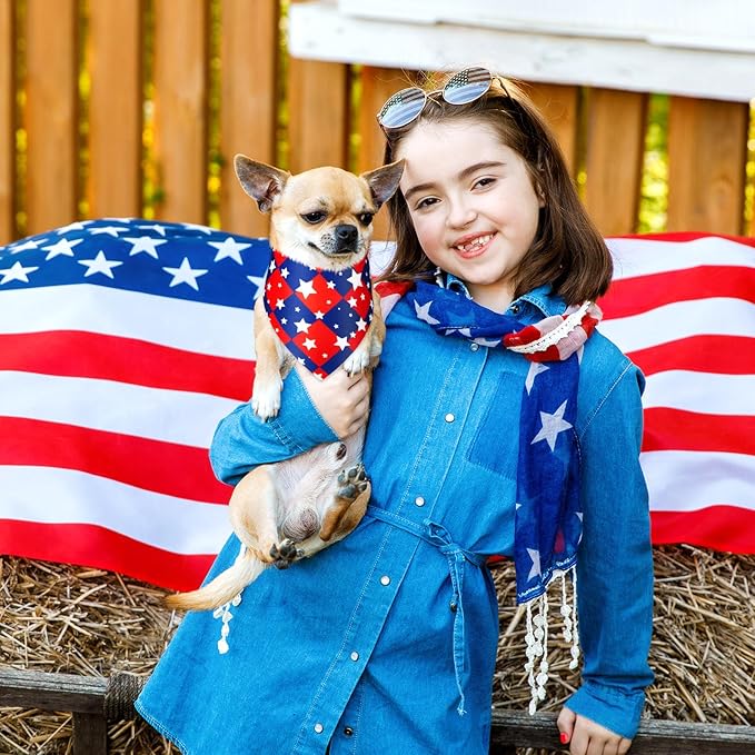 Preboun 50 Pcs Patriotic Dog Bandanas Bulk 4th of July Bandanas - Image 7