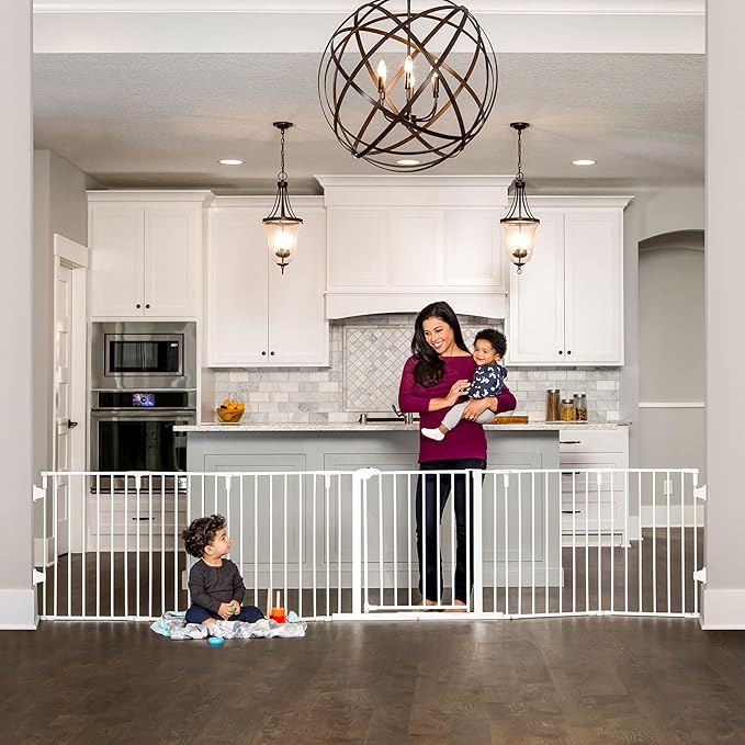 Regalo Safety 56"-130" Super Wide Baby Gate & Play Yard, 2-in-1 Adjustable by Regalo