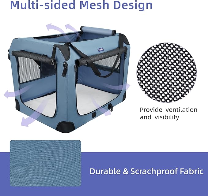 Petprsco Soft Collapsible Dog Crate, 40 inch Portable Dog Crates - Image 5