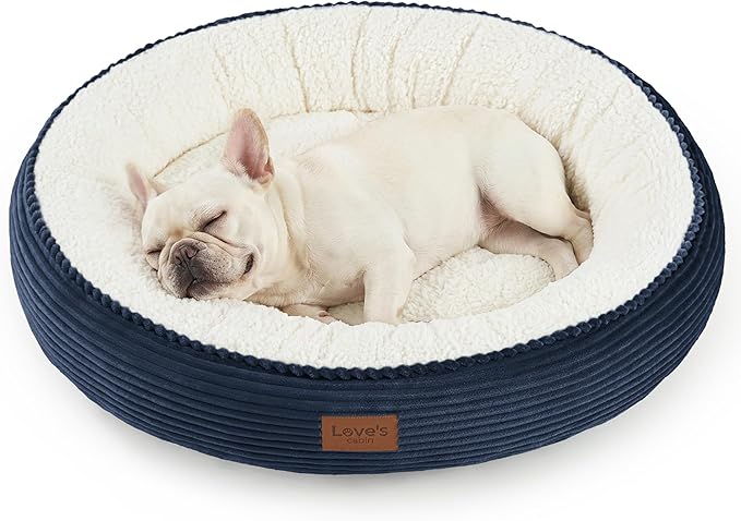 Love's cabin Round Donut Cat and Dog Cushion Bed, 30in Pet Bed by Lovescabin