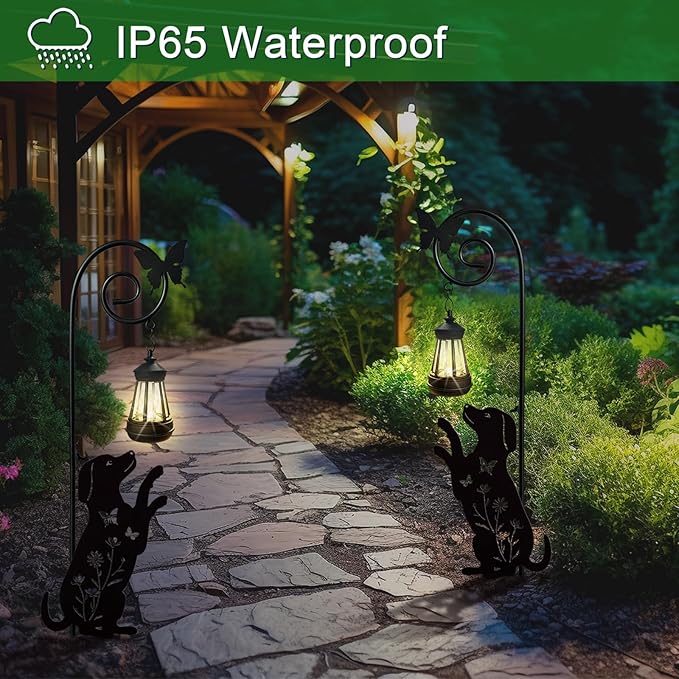 Metal Dog Stake with Solar Lights Outdoor Decorative, Beagle Lawn Ornaments - Image 4