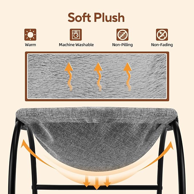 LIFLIX Raised Cat Hammock Bed, Pet Bed - Image 4