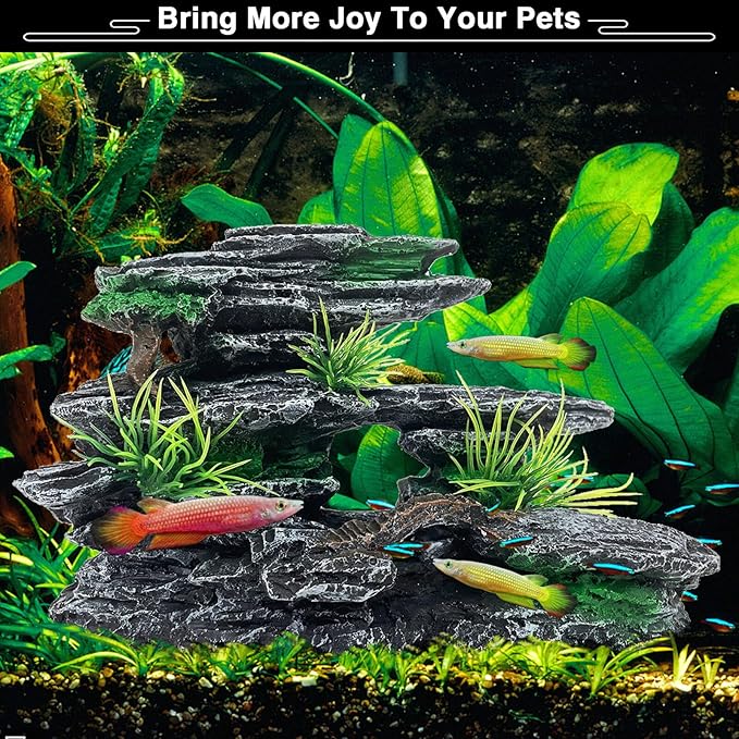 Aquarium Mountain View Stone Ornament Tree Rock Cave Aquarium Decorations - Image 2