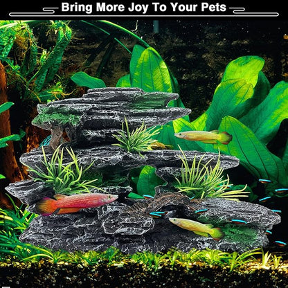 Aquarium Mountain View Stone Ornament Tree Rock Cave Aquarium Decorations - Image 2