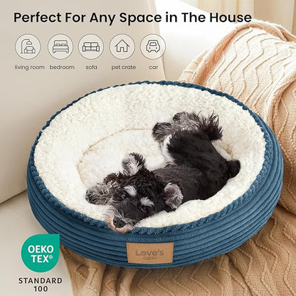 Love's cabin Round Donut Cat and Dog Cushion Bed, 24in Pet Bed - Image 6