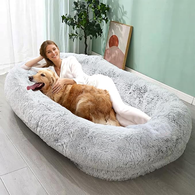 JOLLYVOGUE Human Dog Bed for Adults and Pets, Ultra-Soft Plush Giant Dog Bed - Image 6