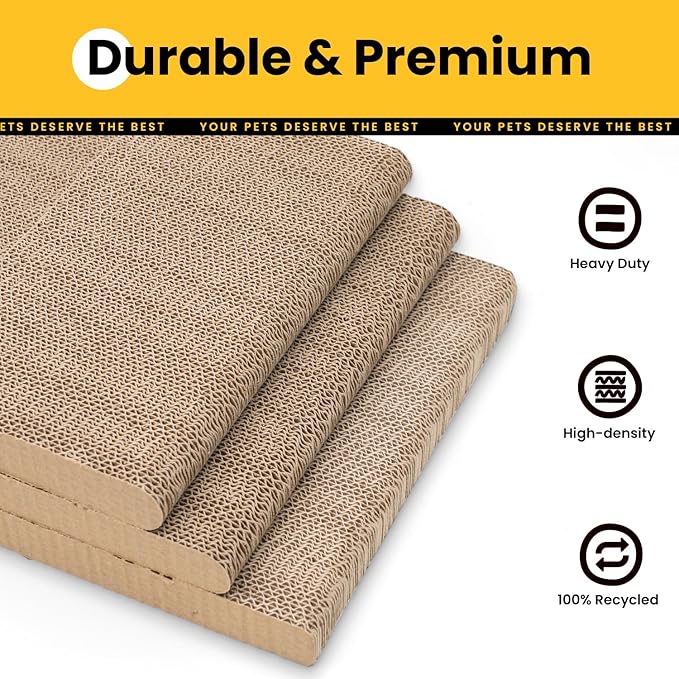 Conlun Cardboard Cat Scratcher, Vertical Wall-Leaning Scratching Board to - Image 6