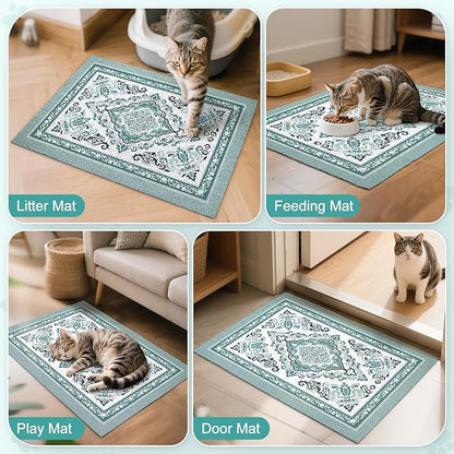Unicorn Catcher Cat Litter Mat 40" x 30" Non-Slip Litter Box Mat Washable - Image 7