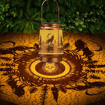 Wolf Solar Lanterns Outdoor Waterproof, Wolf Gifts by Romart
