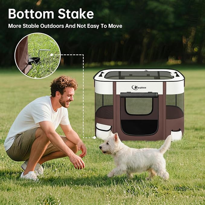 Dog Playpen, Cat Pet Puppy Pen, Portable Playpens - Image 4