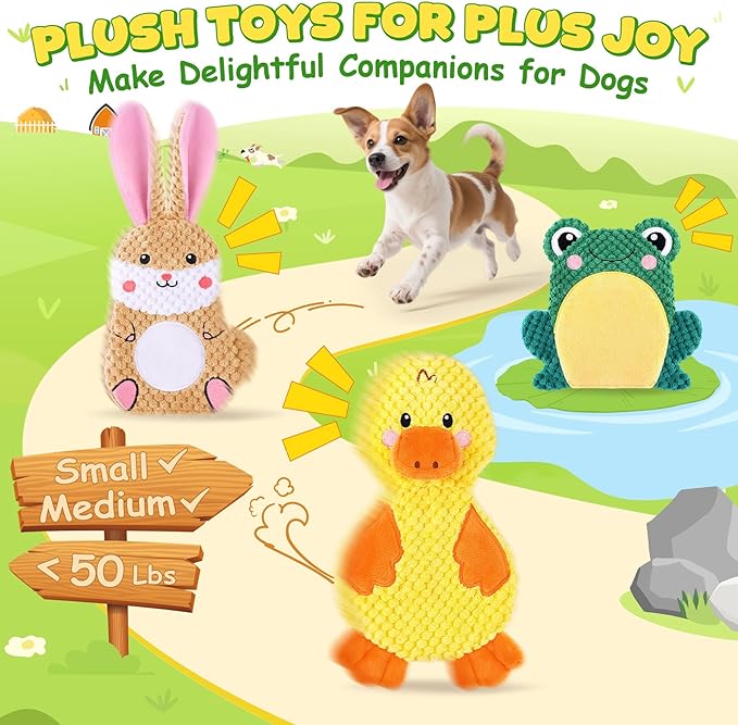 XIUGOAL Dog Toys to Keep Them Busy, 3 Pack No Stuffing Interactive Dog Toys - Image 2