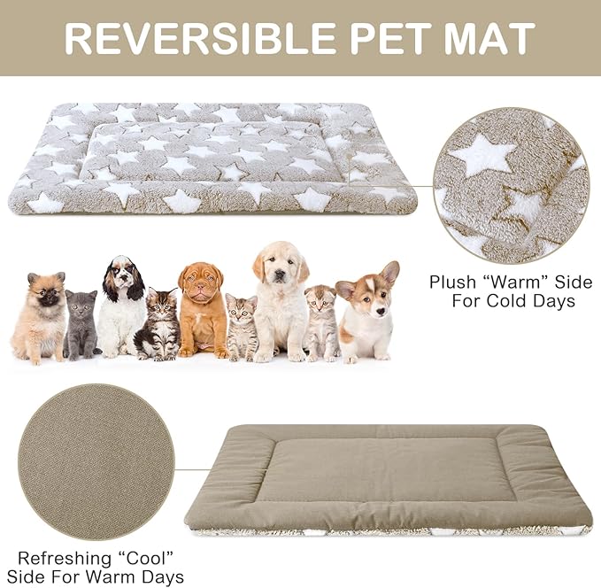 VitalCozy 4 Pcs Dog Crate Pads, Ultra Soft Warm Washable Anti-Slip Kennel Bed - Image 3