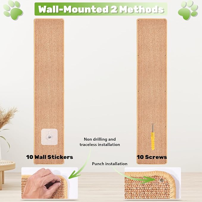 Natural Sisal Cat Scratcher Mat, Wall Scratcher Carpet, Cat Climbing Wall - Image 7