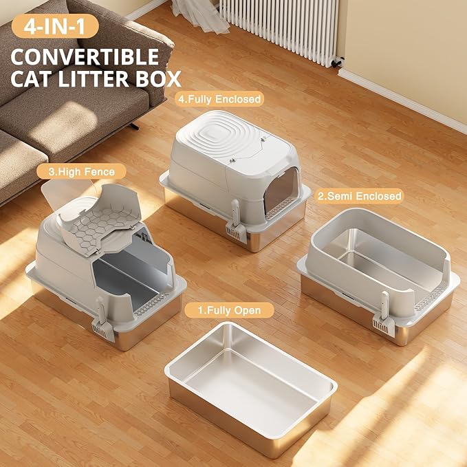 XXXL Stainless Steel Cat Litter Box - Image 5