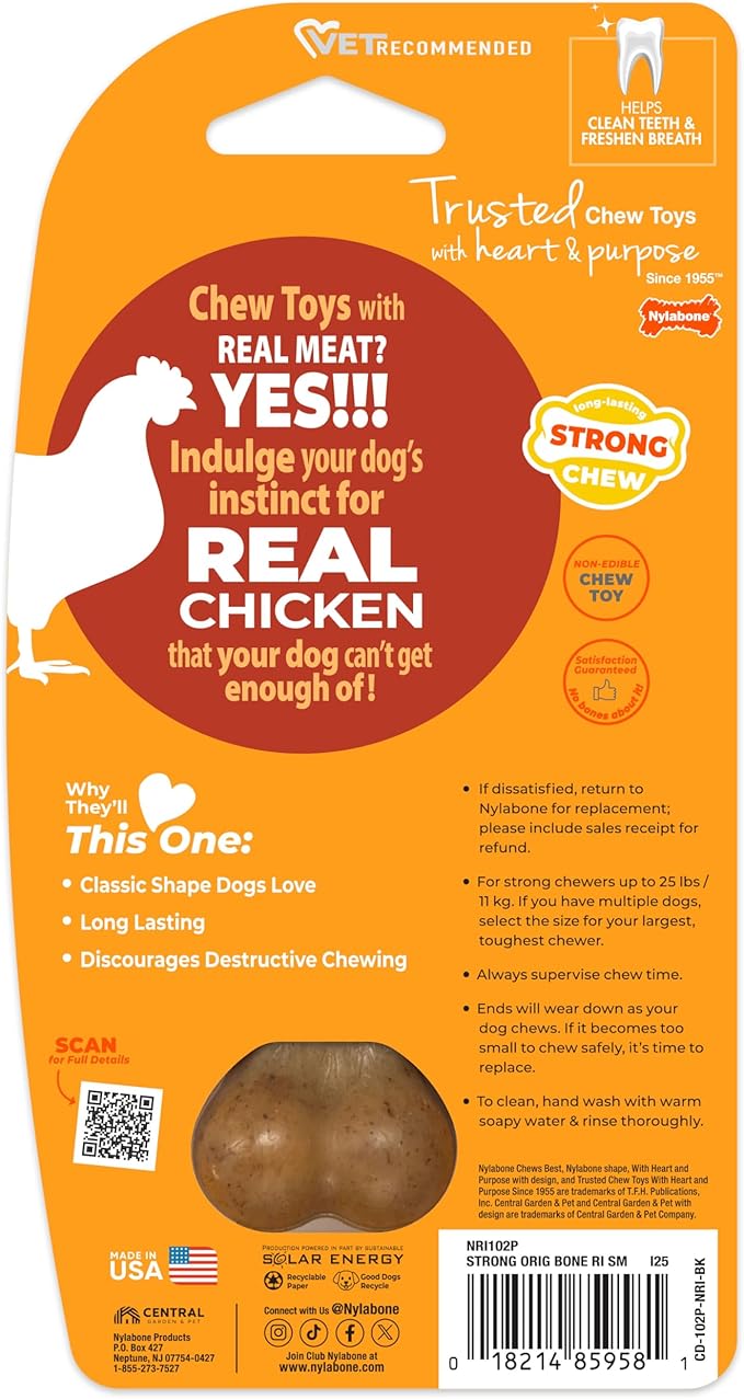 Nylabone Strong Chew Original Bone Dog Toy Made - Image 9