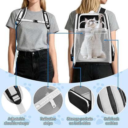 Cat Backpack Carrier, Expandable Pet Carrier Backpack - Image 3
