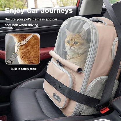 Cat Backpack Carrier Expandable, Breathable Mesh & Lockable Zippers & Shaded - Image 8