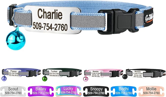 GoTags Personalized Reflective Cat Collars by GoTags