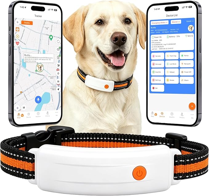 4G LTE GPS Pet Tracker & Virtual Fence, Real-Time Location, Heart Rate & by YIXXI