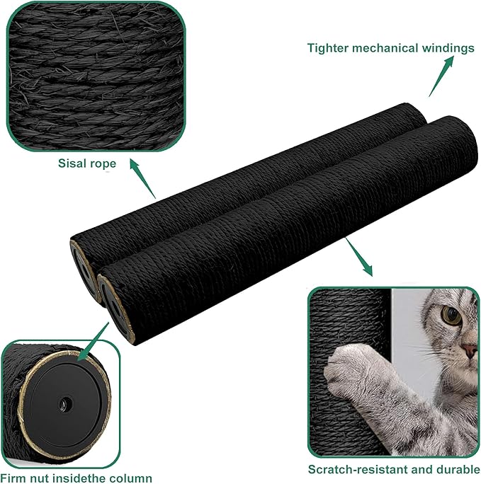Gothic & Goth Cat Tree Tower Replacement Post - Image 3