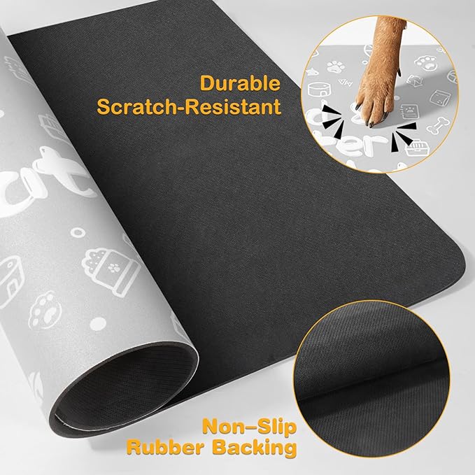 Pet Feeding Mat, Dog Cat Mat for Food and Water, Dog Bowl Waterproof Placemat - Image 3