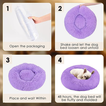 Dogs Bed for Small Dogs, Anti-Anxiety Washable Round Bed - Image 6