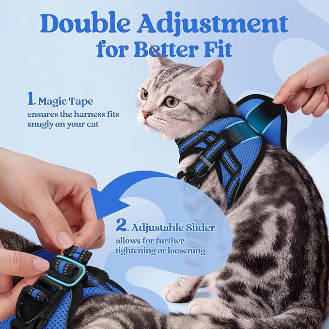 rabbitgoo Cat Harness and Leash, Step-in Escape Proof Kitten Harness Set - Image 3